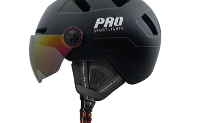 Product afbeelding: Flashdeal: Fietshelm met vizier en oorwarmers - Pro Sports Lights - M