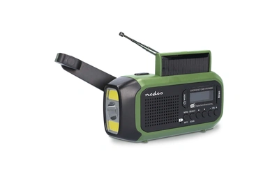 Product afbeelding: Draagbare DAB+ / FM radio met zonnepaneel + LED-zaklamp - Nedis