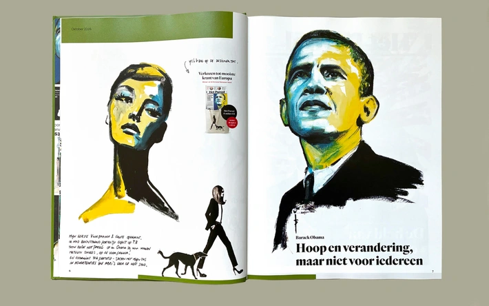 Product afbeelding: Hoofd Hart Hand - Sjoukje Bierma 10 jaar illustraties voor Het Parool