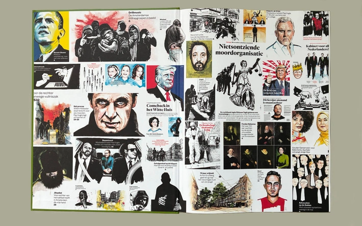 Product afbeelding: Hoofd Hart Hand - Sjoukje Bierma 10 jaar illustraties voor Het Parool