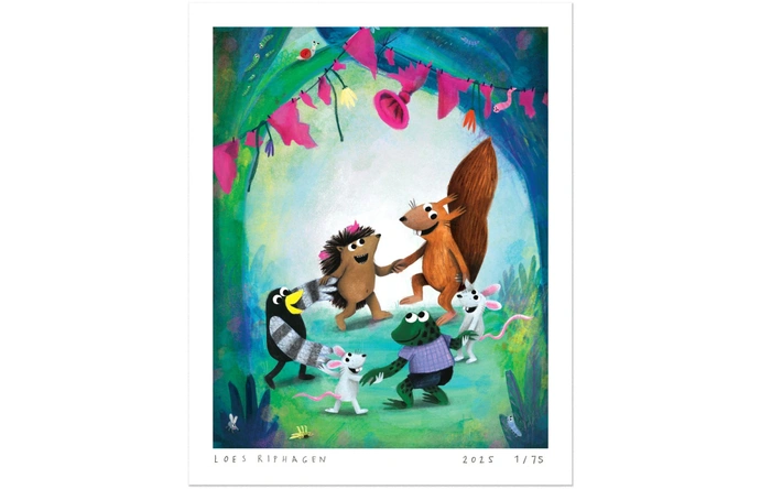 Product afbeelding: Kunstprint Loes Riphagen - Coco en het gekke ding