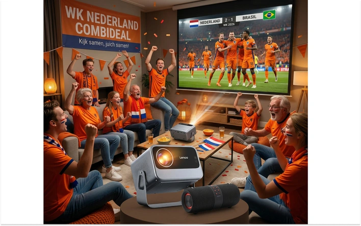 Product afbeelding: WK Home Stadium Bundel: Beamer + Speaker + Kabel