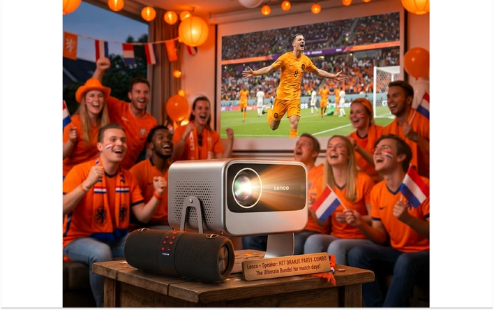 Product afbeelding: WK Home Stadium Bundel: Beamer + Speaker + Kabel