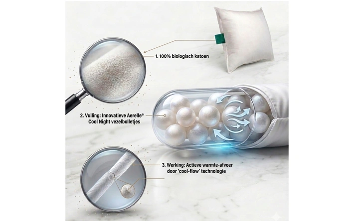 Product afbeelding: Coolnight Hoofdkussen met 100% Bio Katoenen hoes - Ten Cate