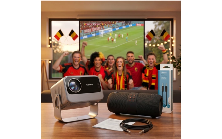 Product afbeelding: WK Home Stadium Bundel: Beamer + Speaker + Kabel