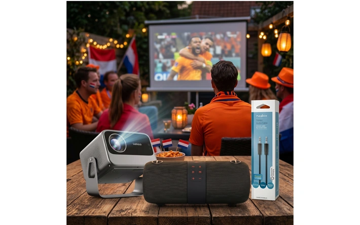 Product afbeelding: WK Home Stadium Bundel: Beamer + Speaker + Kabel