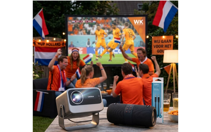 Product afbeelding: WK Home Stadium Bundel: Beamer + Speaker + Kabel