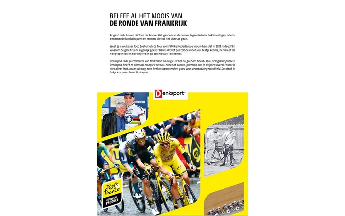 Product afbeelding: Het Tour de France Puzzelboek