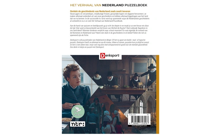 Product afbeelding: Denksport – Het Verhaal van Nederland Puzzelboek - Quizzen en beeldpuzzels