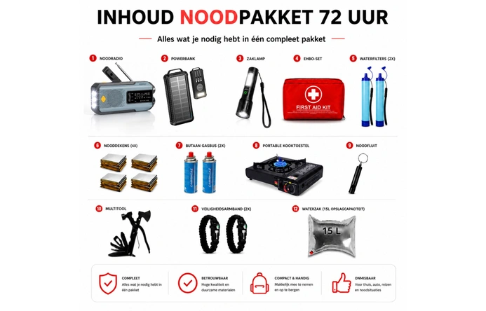 Product afbeelding: 72-uur Noodpakket (incl. portabel kooktoestel)