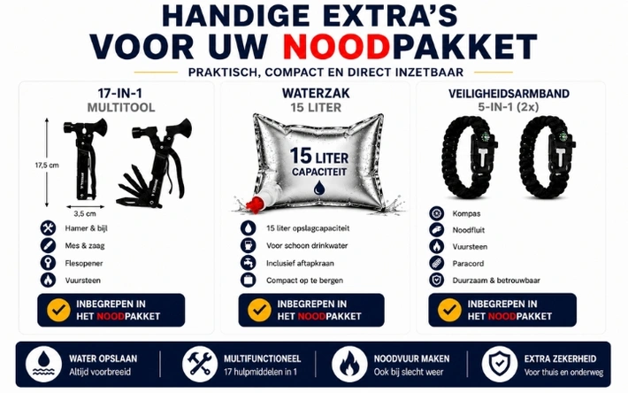 Product afbeelding: 72-uur Noodpakket (incl. portabel kooktoestel)