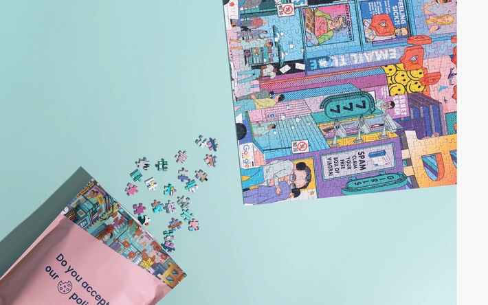 Product afbeelding: Puzzle in a bag - De Internet puzzel