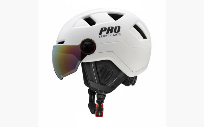 Product afbeelding: Flashdeal: Fietshelm met vizier en oorwarmers - Pro Sports Lights