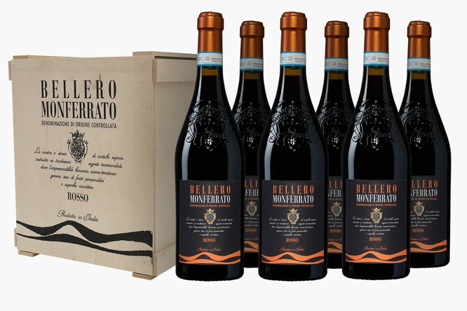 Product afbeelding: Wijnkist - Bellero Monferrato Rosso Piemonte Rosso (kist van 6 flessen)