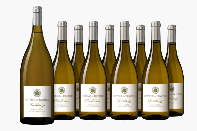 Product afbeelding: Wijnpakket - Comtesse de Bessieres - Chardonnay pakket 8+1