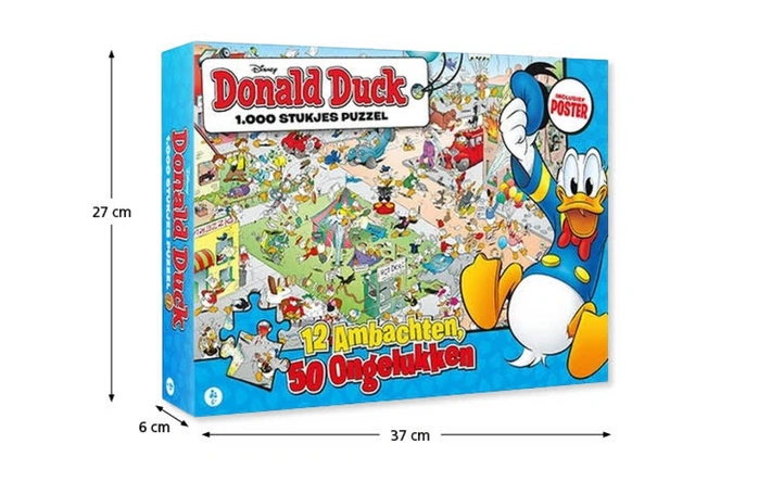 Product afbeelding: Donald Duck Puzzel 1: 12 ambachten 50 ongelukken