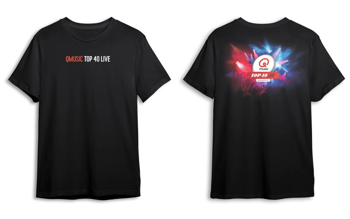 Product afbeelding: T-shirt Qmusic top 40 - zwart