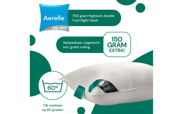 Product afbeelding: Cool Night Hoofdkussen - puntmodel - 60x70 - Ten Cate
