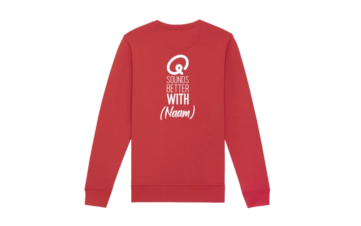 Product afbeelding: Sweater - Q Sounds Better With You - gepersonaliseerd - rood