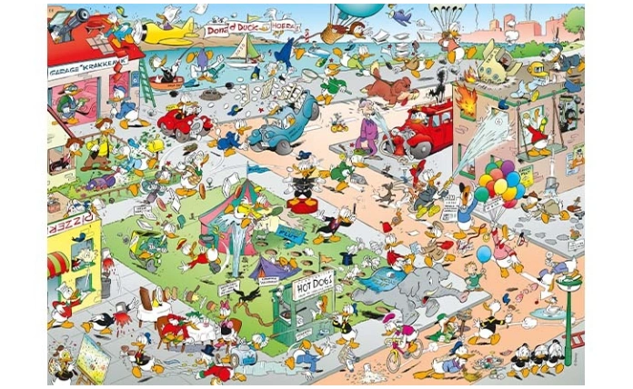 Product afbeelding: Donald Duck Puzzel 1: 12 ambachten 50 ongelukken