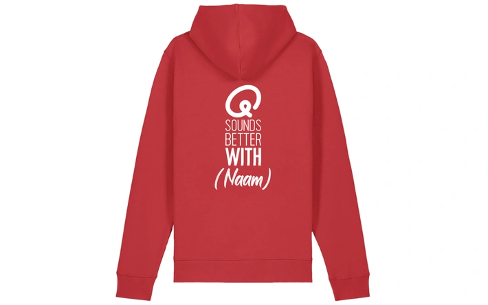 Product afbeelding: Hoodie - Q Sounds Better With You - gepersonaliseerd - rood